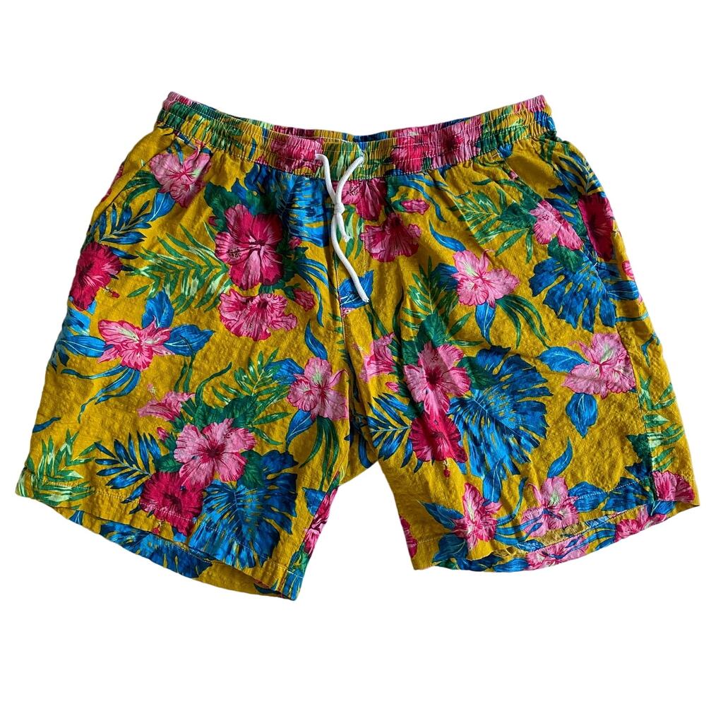 Men's JOGAL 2XL Shorts Hawaiian Hibiscus Print Resort Vacation Tropical Colorful